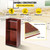 VEVOR Wood Podium 2 x 4 FT Lecterns w/ 4 Rolling Wheels Baffle Plate & Shelf Easy Assembly Walnut for Church Office 