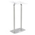 Clear Acrylic Podium Silver Iron Body and Base 46.46 Inch Height Floor Standing Lectern Pulpit Desk