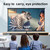 VEIDADZ Projector Screen With Stand Foldable White Less Creases 60 84 100 120 inch Soft Double Sided Screen Home Theater Outdoor