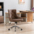 Modern Velvet Fabric Material Adjustable Height Revolving Home Office Chair With Gold Metal Legs Universal Wheels Furniture