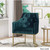 2023 New Modern Tufted Glam Accent Chair with Velvet Cushions and U-Shaped Base, Emerald and Gold Finish, 26"D X 26"W X 34"H
