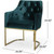 2023 New Modern Tufted Glam Accent Chair with Velvet Cushions and U-Shaped Base, Emerald and Gold Finish, 26"D X 26"W X 34"H