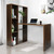 2 in 1 Computer Desk,Modern L-shape Desktop with shelves,Reversible & flexible storage shelves,suitable for home office,Walnut