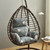 [No Swing] Beach Lounge Chair Swing Cushion Egg Hammock Basket Backrest Pillow Patio Courtyard Garden Office
