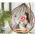 [No Swing] Beach Lounge Chair Swing Cushion Egg Hammock Basket Backrest Pillow Patio Courtyard Garden Office