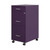 18" Deep 3 Drawer Mobile Metal Letter Width Vertical File Cabinet with Pencil Drawer, Midnight Purple