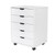 5-Drawer Wood Filing Cabinet, Mobile Storage Cabinet for Closet / Office White Color