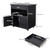 One drawer one layer frame double door MDF and PVC wooden filing cabinet black classic and generous suitable for office study