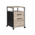 Rolling File Cabinet, Office Cabinet on Wheels, with 2 Drawers, Open Shelf, Hanging File Folders, Industrial Style, Grey