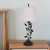 French Romantic Flower Desktop Decorative Light Home Living Room Bedside Table Black Leaf Table Lamps with USB