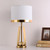 Nordic New Table Lamp Luminaria Office American Gold Metal Desk Lights for Home Cloth Led Decor Bedroom Study Glass Lighting