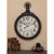 DecMode Vintage Wood Brown Pocket Watch Inspired Wall Clock, 28"W x 39"H