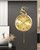 Aero Snail Gold Reindeer Figurine Wall Clock with Swinging Pendulum, Silent Non Ticking Home/Office/Kitchen Hanging Timepiece