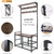 HOMEKOKO Coat Rack Shoe Bench, Hall Tree Entryway Bench with Storage, Wood Look Accent Furniture with Metal Frame