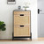 Natural Rattan 2 Flip Door Shoe Cabinet Organizer Freestanding Shoe Rack With 1 Drawer For Living Room Home Furniture 