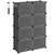 SONGMICS Shoe Rack, 8 Cubes Shoe Organizer with Doors, 32 Pair Plastic Shoe Storage Cabinet, for Bedroom, Entryway, Steel Frame