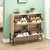 4 Flip Door Shoe Rack Storage Cabinet Shoe Cabinet Organizer Freestanding With 3-Tier Adjustable Shelves (Oak Color) 