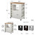 Rolling Microwave Cart with Open Shelves Cabinet Side Storage Kitchen
