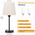 Bedside Table Lamps for Bedrooms Set of 2 - Nightstand Bedroom Lamps with USB C Port and AC Outlet Charging, Dimmable Touch