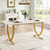 Tribesigns 63" Modern Dining Table Kitchen Table with Faux Marble Top