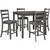 Coviar 5 Piece Counter Height Dining Set, Includes Table & 4 Barstools, Brown