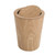 9L Garbage Can with Lid Waste Bins Solid Wood Wastebasket Home Cleaning Tools Round Trash Can Swing Cover Office Storage Baskets