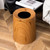 Round Mimetic Wood Waste Basket,8/12L Plastic Modern Trash Can, Built-in Toilet Paper Trash Bin for Office or Bathroom