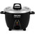 Stainless Rice Cooker & Warmer with Uncoated Inner Pot, 3-Cup(uncooked)/6-Cup(cooked)/ 1.2Qt, One Click Operation, Black