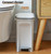 HPDEAR Kitchen Trash Can Press Type Lid Foot Pedal Bathroom Narrow Spaces Wastebasket Office Business Airtight Garbage Bin