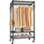 Rolling wardrobe, portable wardrobe with wheels and side hooks, adjustable independent metal wardrobe with shelves