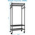 Rolling wardrobe, portable wardrobe with wheels and side hooks, adjustable independent metal wardrobe with shelves