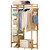 Ufine Bamboo Garment Rack 6 Tier Storage Shelves Clothes Hanging Rack, Portable Wardrobe Closet