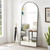 Arch Floor Mirror, Full Length Mirrors Wall Hanging or Leaning Arched-Top Full Body with Stand for Bedroom, Dressing Room, Black