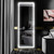 Bedroom Full Size Body Mirror With Dimming 3 Color Modes White Floor Mirrors Full Body Length Makeup Vanity Mirror Big Living