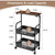 VECELO 3-Tier Storage Cart with Shelf Board,Metal Utility Kitchen Bedroom Bathroom Sofa Side Table Home Office,Brown