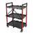 Collapsible 3-Shelf Utility Tool Cart, Black Storage Kitchen Cart, Shelving Unit Rolling Rack for Kitchen Office Restaur