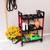 Collapsible 3-Shelf Utility Tool Cart, Black Storage Kitchen Cart, Shelving Unit Rolling Rack for Kitchen Office Restaur