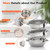 3 Tier Diameter 28cm  Large Steaming Cooker Steamer Stainless Steel Food Veg Pot Sets W/Glass Lid