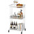 3-Tier Rolling Serving Bar Cart, Metal Kitchen Island Storage Cart with Wheels, Multifunction Utility Drink Cart Storage