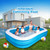 Large Pools for Family 2M/2.6M/3M Inflatable Summer Swimming Pool Framed Removable Swimming Bathtub Child Pool for Cottages