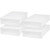 IRIS USA 4 Pack 27.5qt Plastic Under Bed Storage Containers with Sliding Organizer Drawers, White