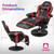 Gaming Recliner Massage Gaming Chair with Footrest Ergonomic PU Leather Single Sofa with Cup Holder Headrest and Side Pouch,