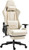 Office Chair with Footrest, Massage, Vintage Leather, Lumbar Support - Ivory