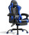 Gaming Chair with Footrest and Massage Lumbar Support, Video Racing Seat Height Adjustable with 360°Swivel and Headrest