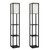 LF1014-BLK-2PK Three Shelf Etagere Organizer Storage Floor Lamp 2 Pack Set with White Linen Shade