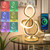 Modern Spiral Table Lamp, 7 Colors 10 Light Modes LED Nightstand Small Lamp with USB Port