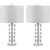  Modern Glam Clear Crystal 25-inch Bedroom Living Room Home Office Desk Nightstand Table Lamp Set of 2