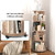 Rotating Bookshelf, 4 Tier Revolving Bookcase with Brake Wheels 360° Display Round Bookshelf  Rotating Bookshelf, 4 Tier Revolving Bookcase with Brake Wheels 360° Display Round Bookshelf