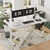 YESHOMY Height Adjustable Electric Standing Desk 55 inch Computer Table, Home Office Workstation, 55in, White 