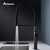 High end black brass kitchen faucet magnetic suction design 2 function 